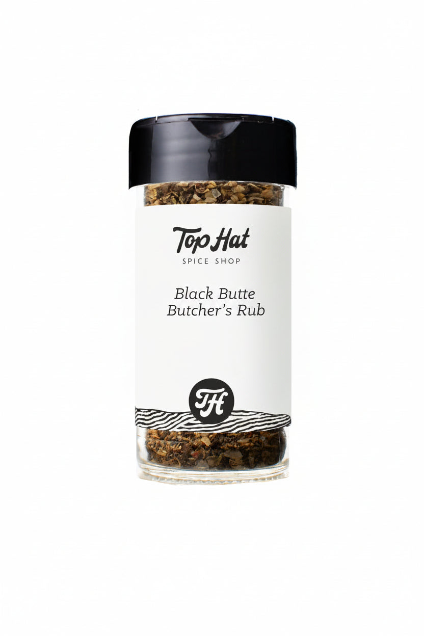 Change to "Black Butte Butcher's Rub" on label with white background
